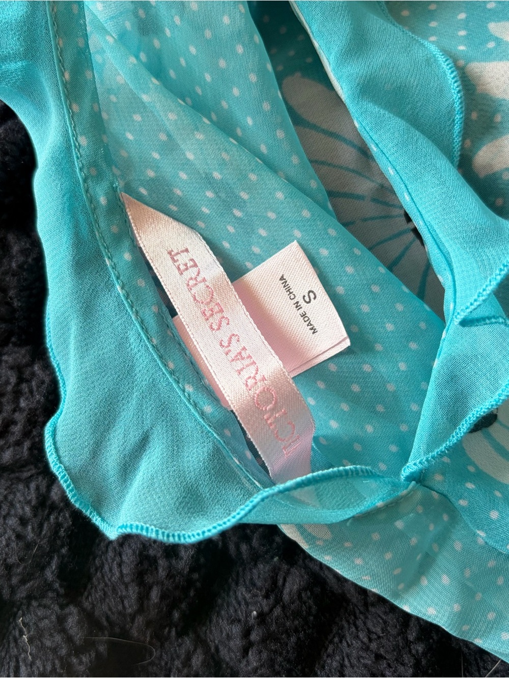 Victoria's Secret Turquoise Flower Polka Dot Slip Dress - Picture 10 of 10